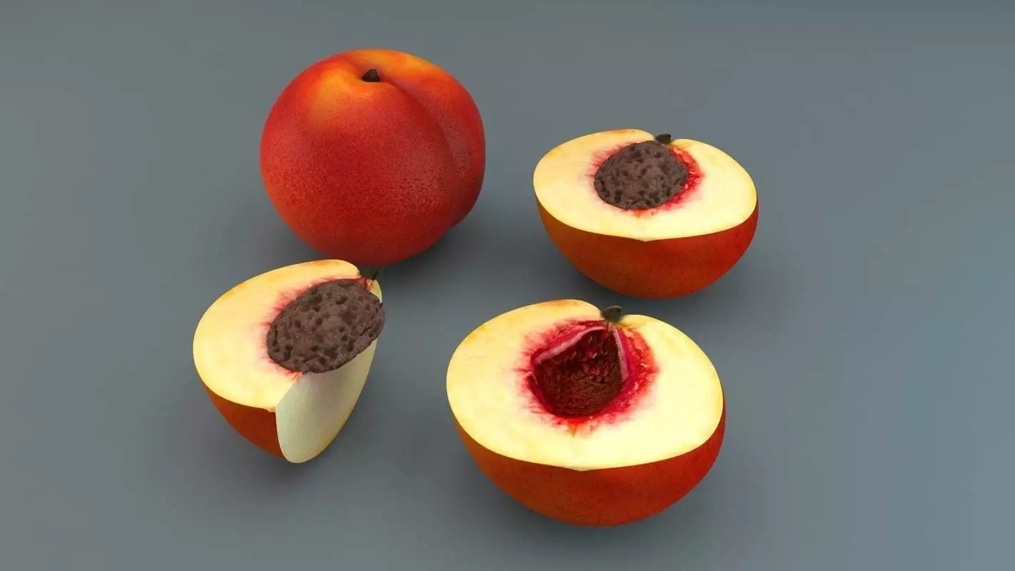 Peach Low-poly 3D model_0