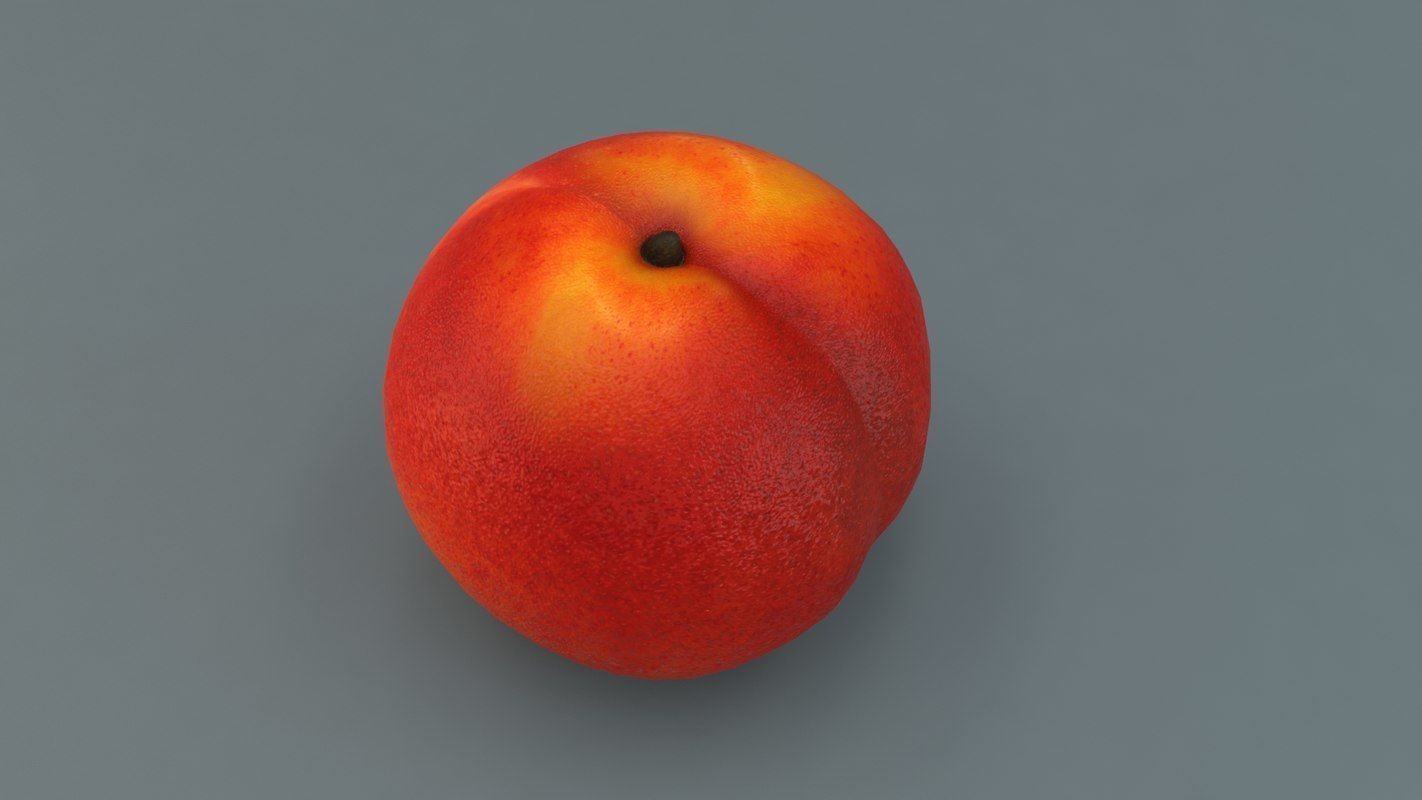 Peach Low-poly 3D model_2
