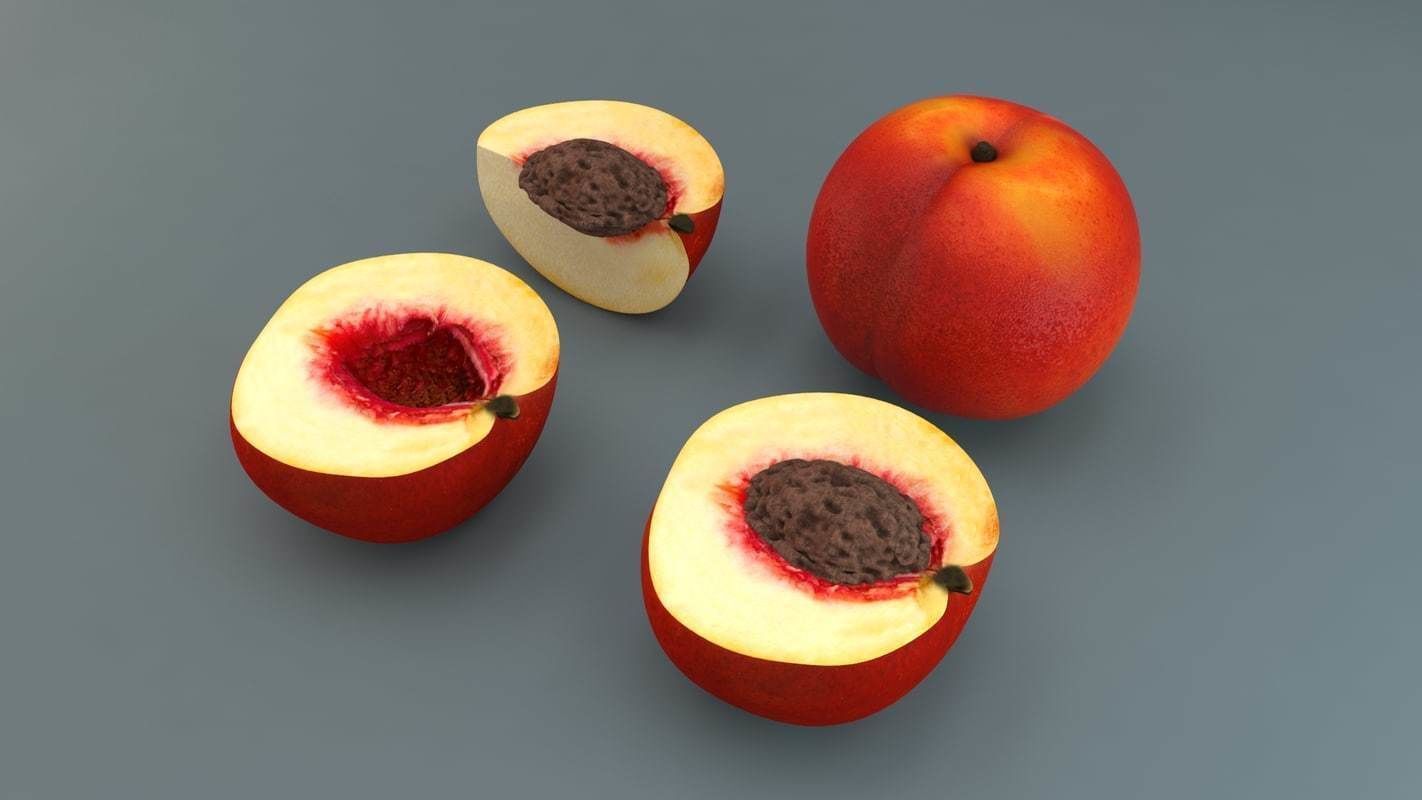 Peach Low-poly 3D model_6