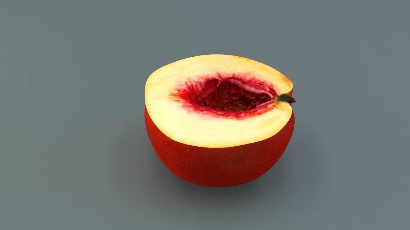 Peach Low-poly 3D model_4