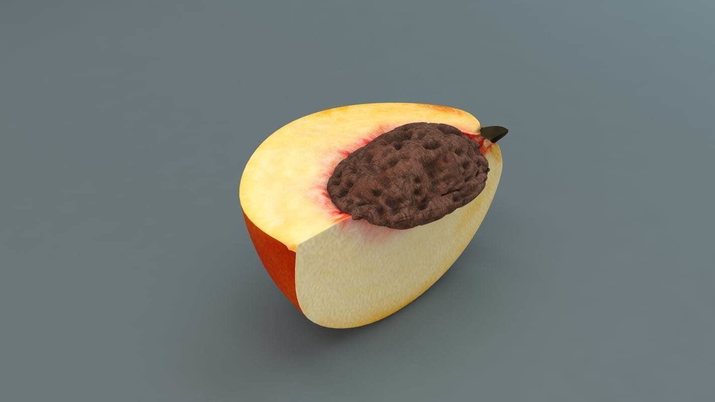 Peach Low-poly 3D model_1