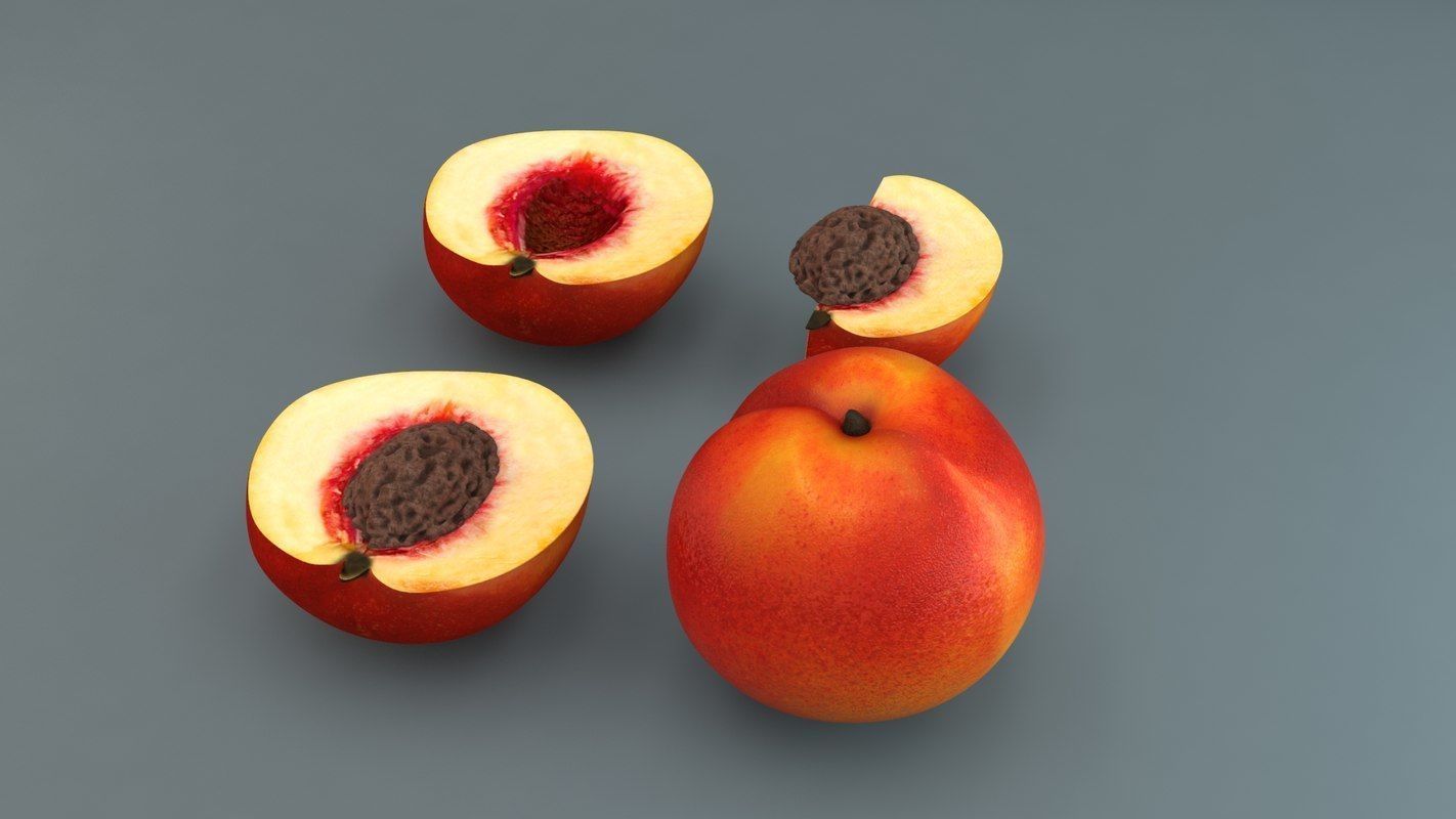 Peach Low-poly 3D model_5