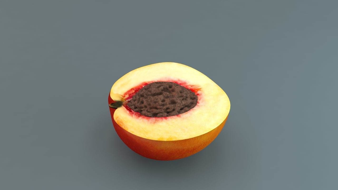 Peach Low-poly 3D model_3