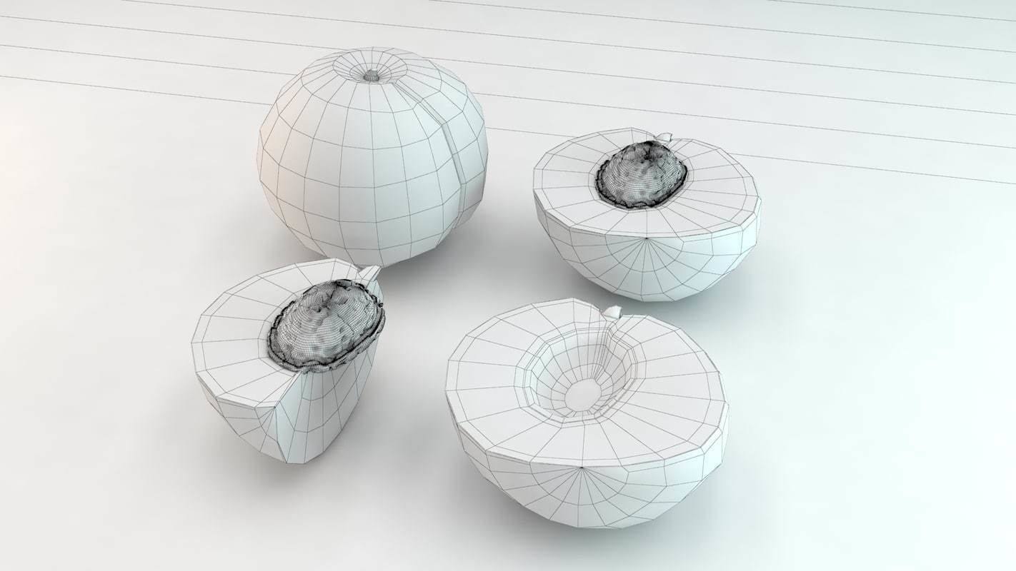 Peach Low-poly 3D model_8