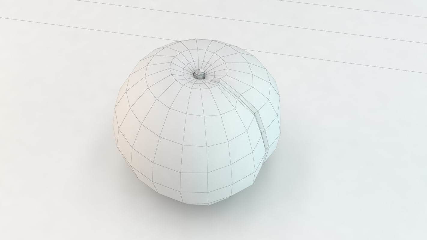 Peach Low-poly 3D model_7