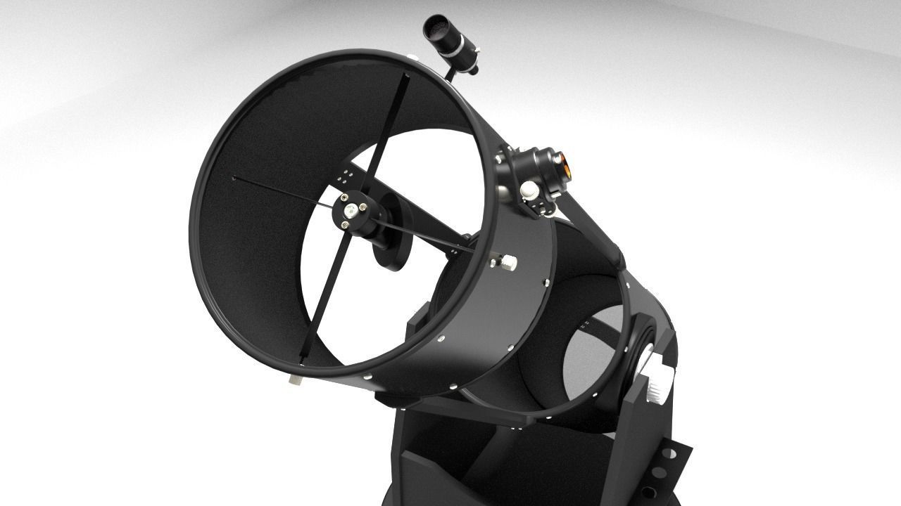 Modern Dobsonian Telescope  3D model_1