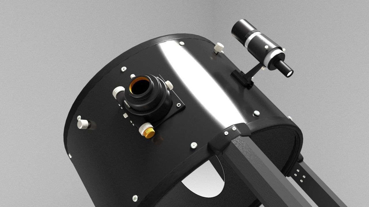 Modern Dobsonian Telescope  3D model_2