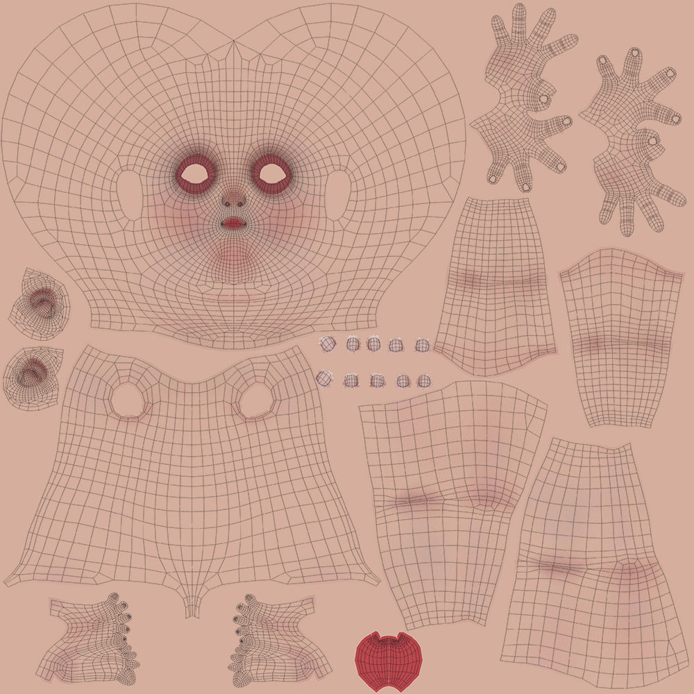 Cartoon Girl Rigged 3D model_51