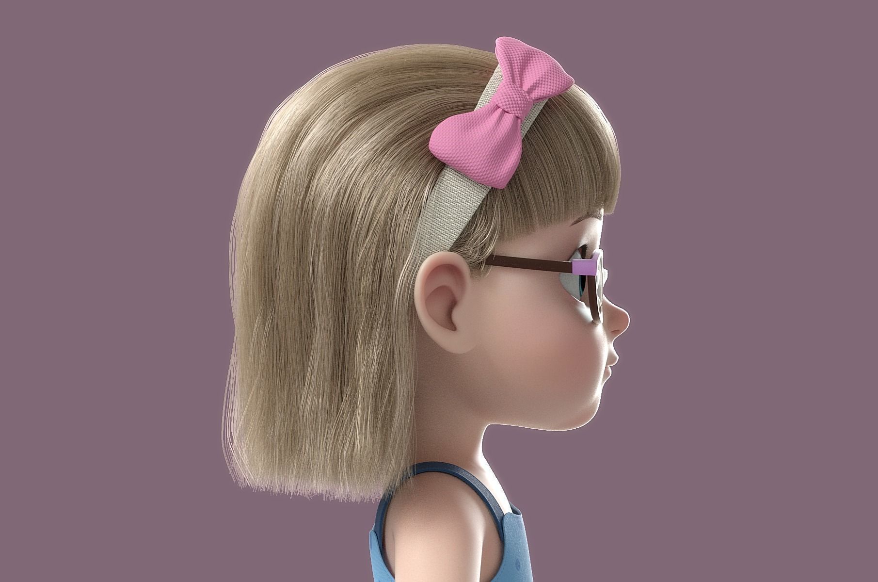 Cartoon Girl Rigged 3D model_28