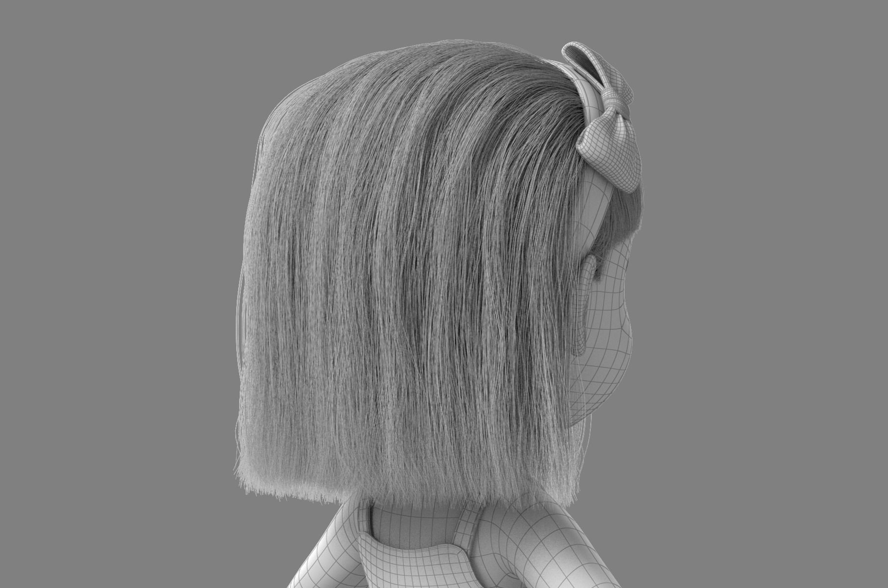 Cartoon Girl Rigged 3D model_40