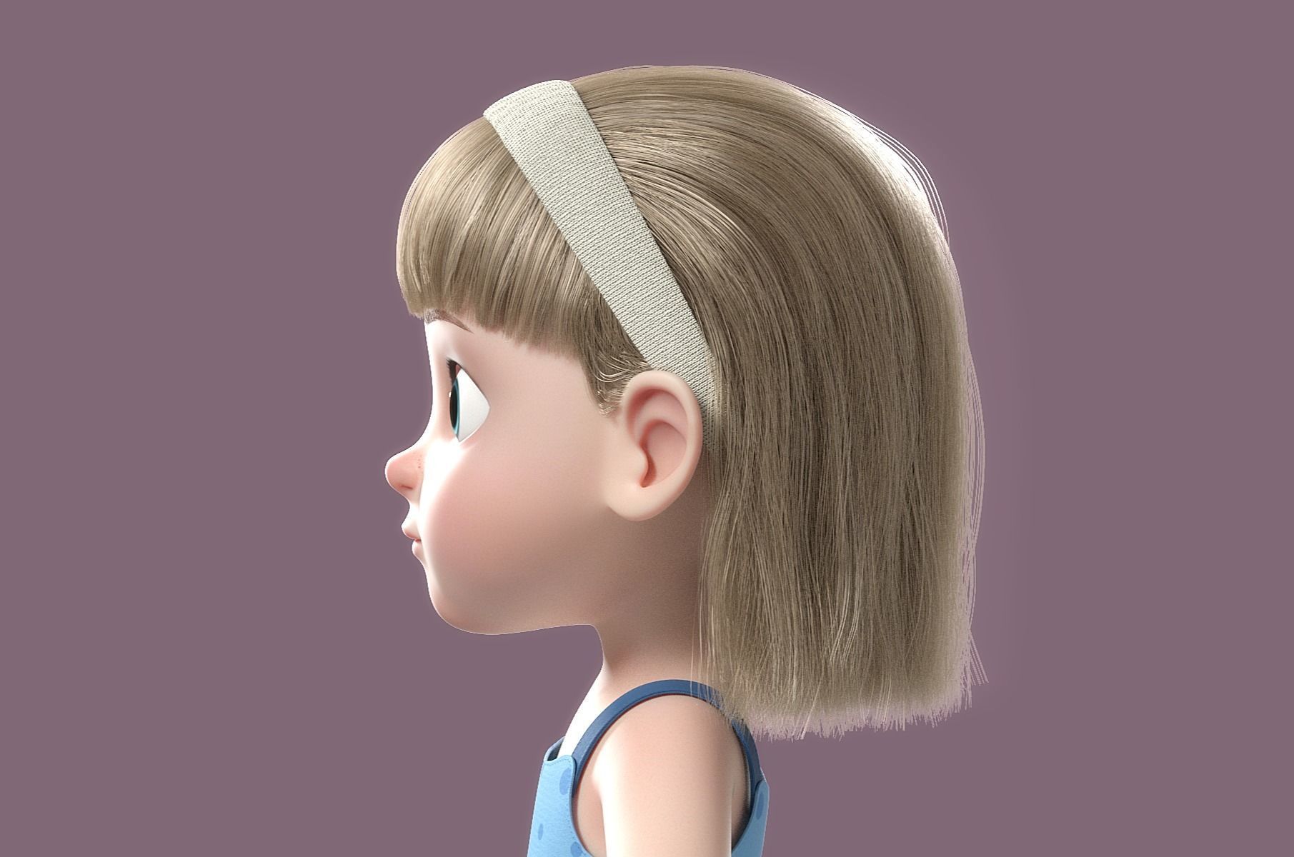 Cartoon Girl Rigged 3D model_22