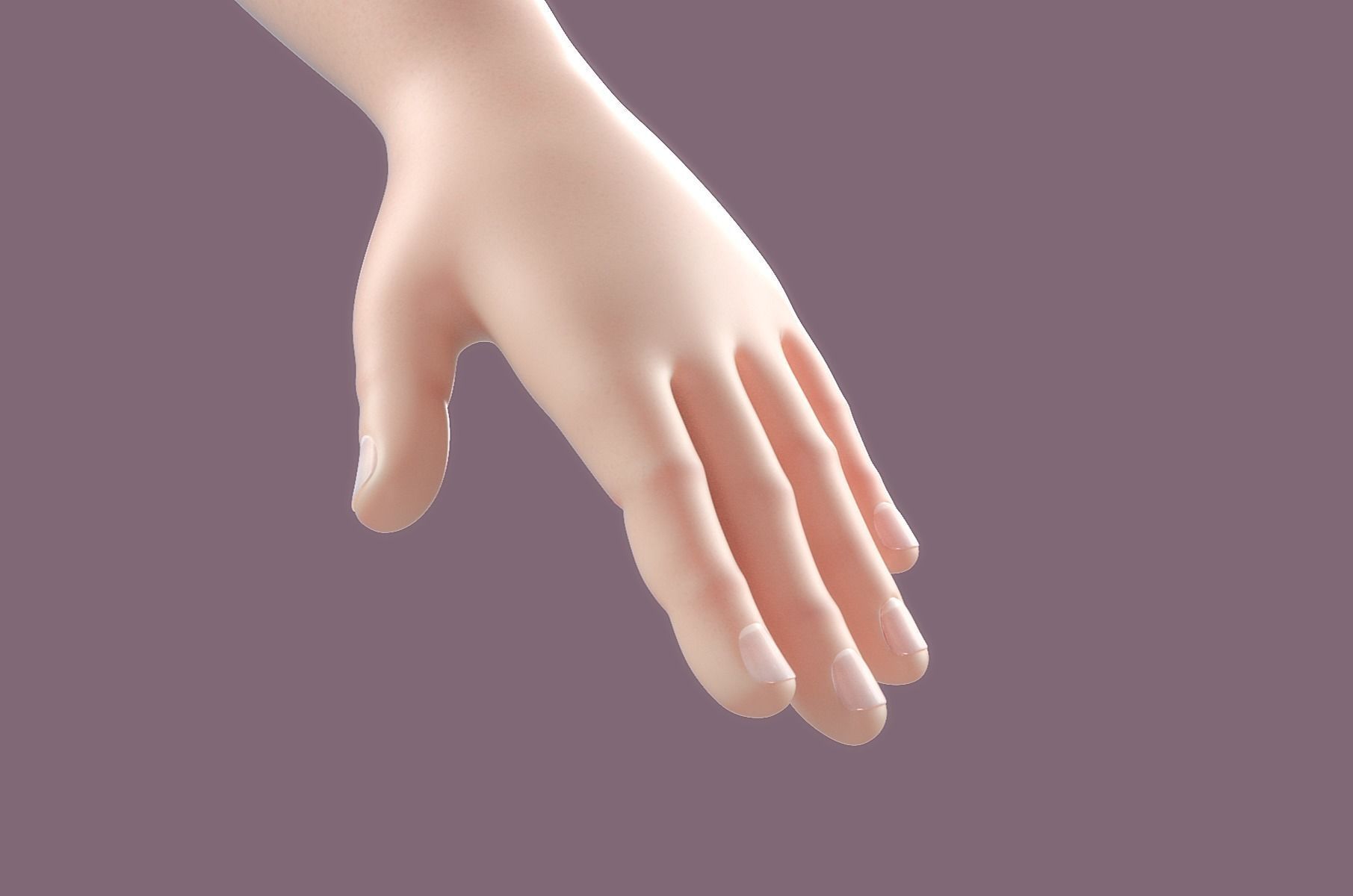 Cartoon Girl Rigged 3D model_36