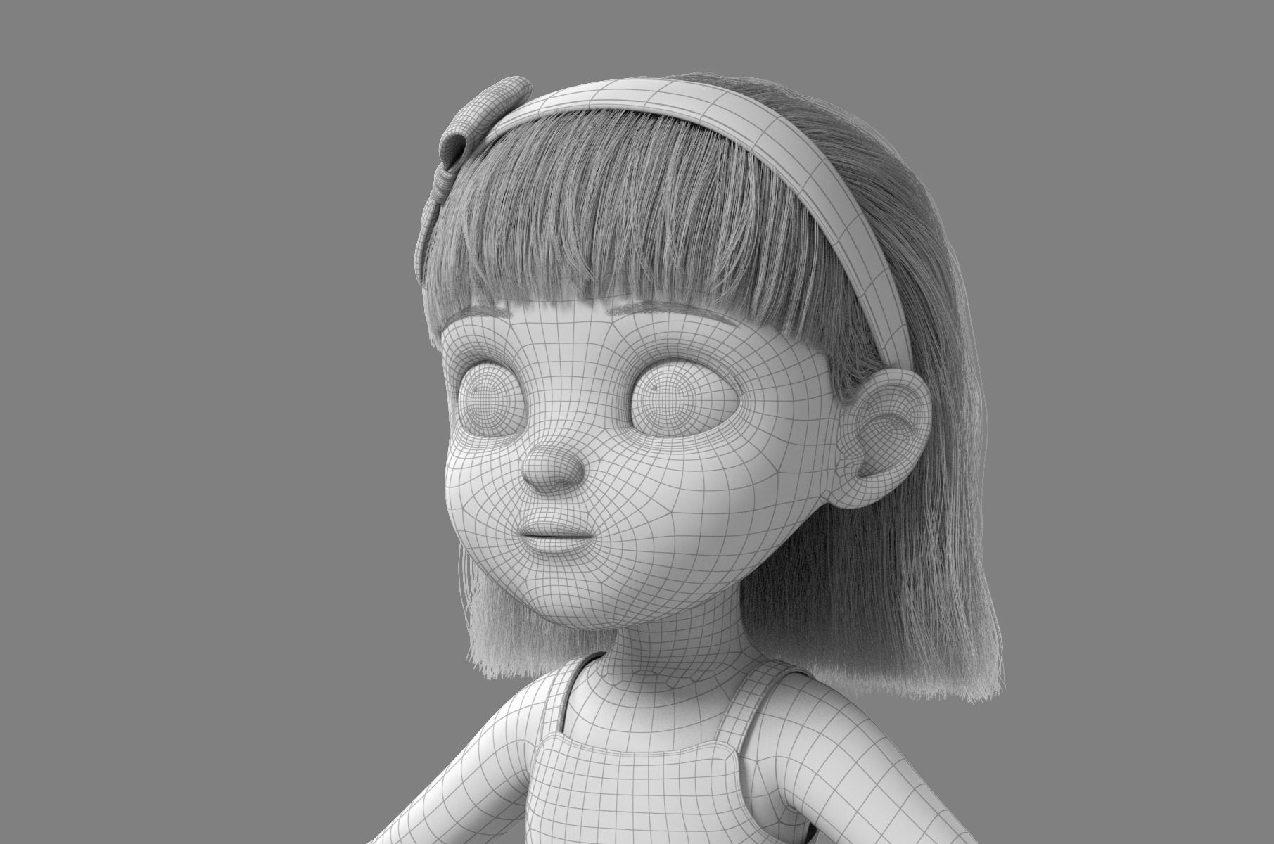 Cartoon Girl Rigged 3D model_46