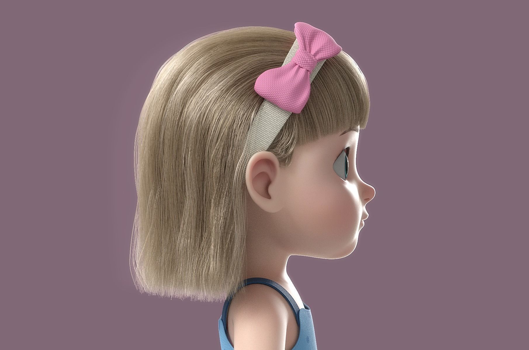 Cartoon Girl Rigged 3D model_21