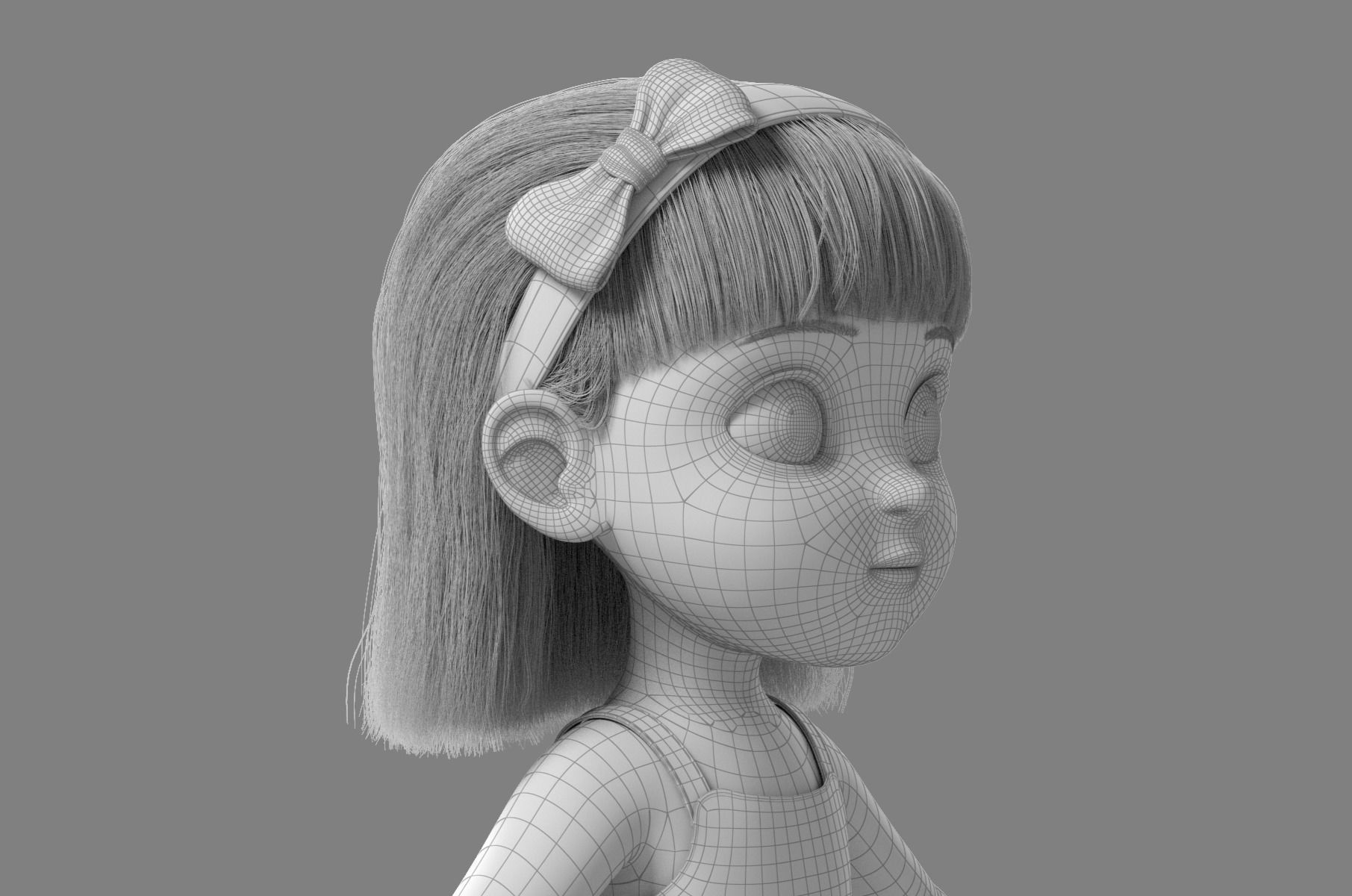Cartoon Girl Rigged 3D model_41