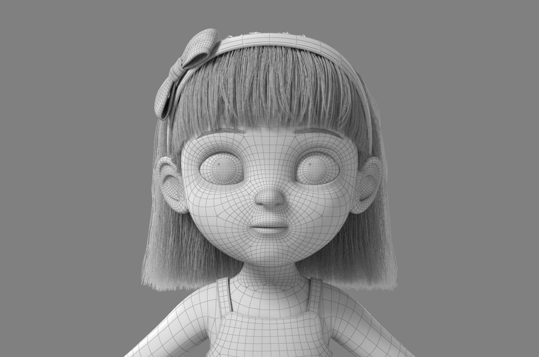Cartoon Girl Rigged 3D model_39