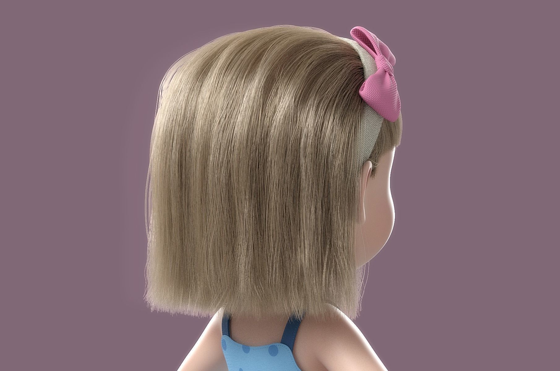 Cartoon Girl Rigged 3D model_19