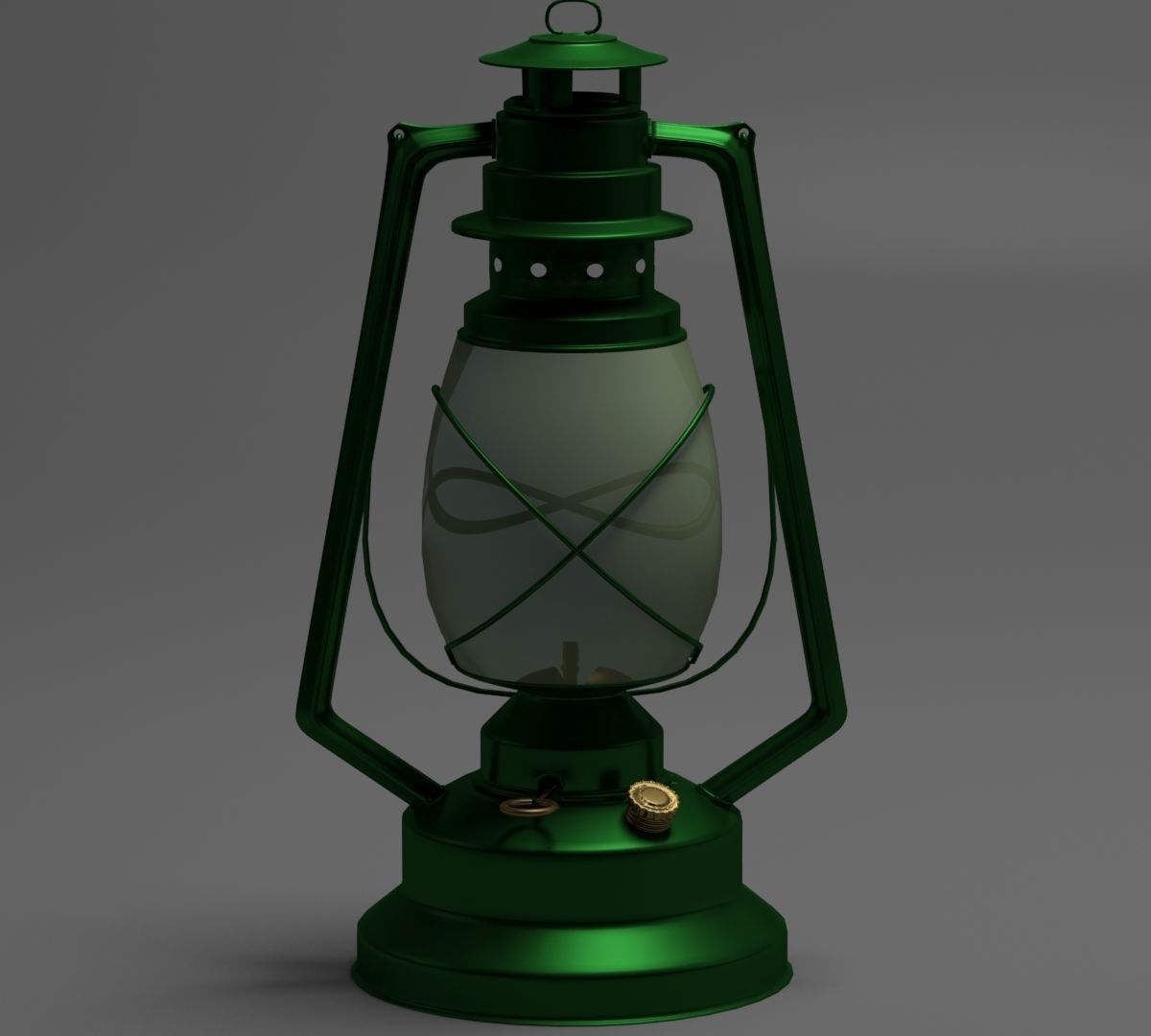 Antique Oil Lamp  3D model_4