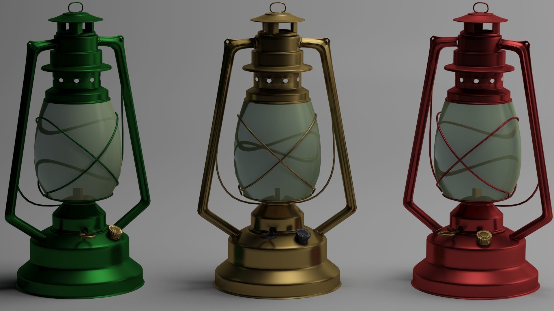 Antique Oil Lamp  3D model_5