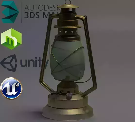 Antique Oil Lamp  3D model