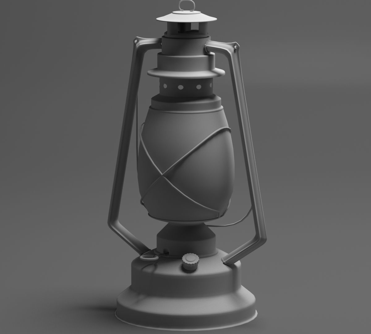Antique Oil Lamp  3D model_1