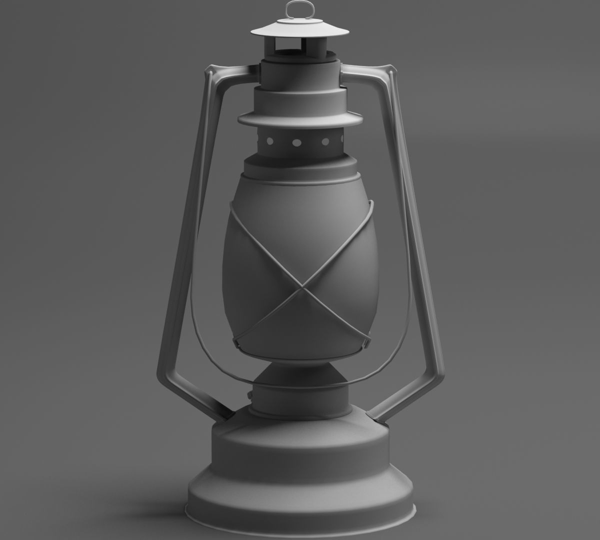 Antique Oil Lamp  3D model_3
