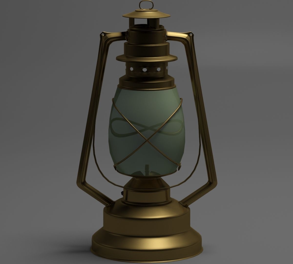 Antique Oil Lamp  3D model_2