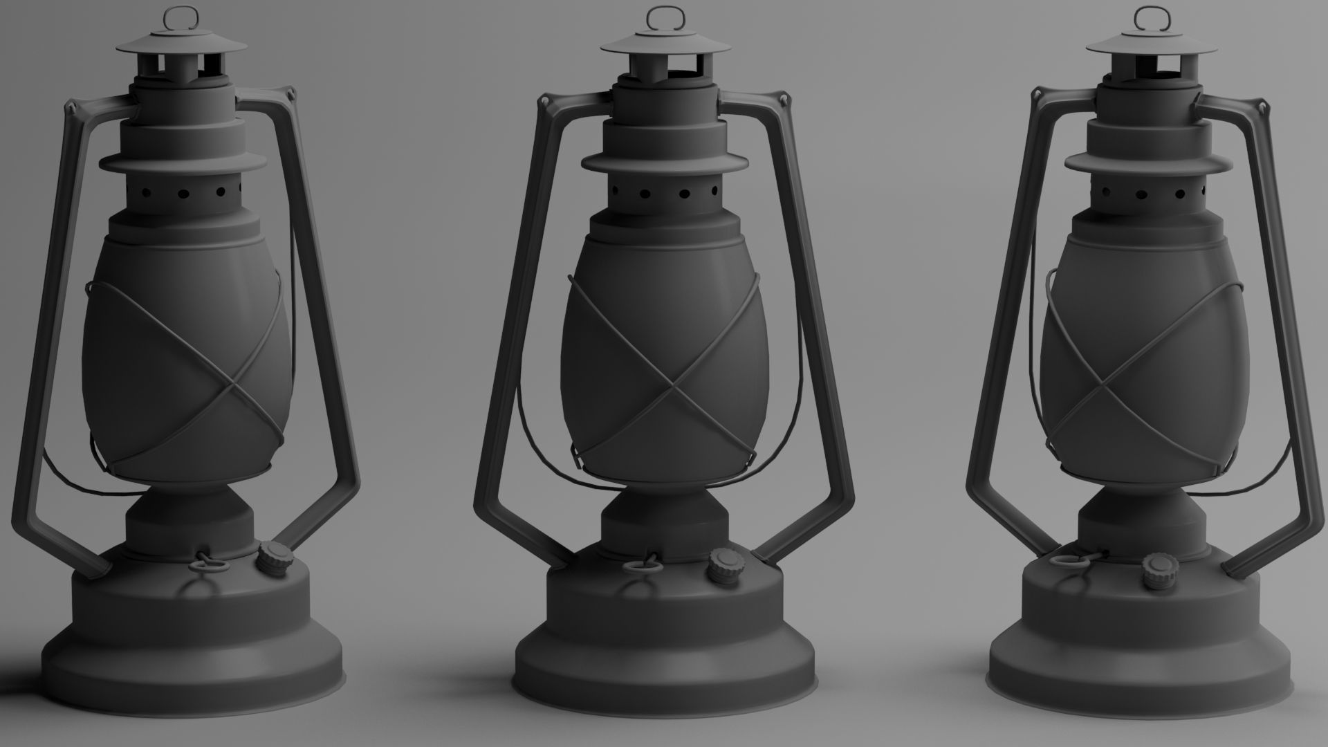 Antique Oil Lamp  3D model_6