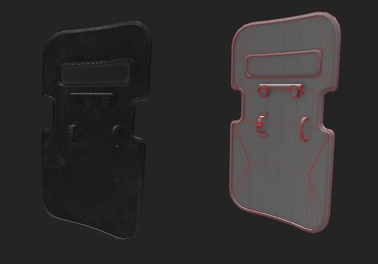 Police Shield low-poly 3D model Low-poly 3D model_1