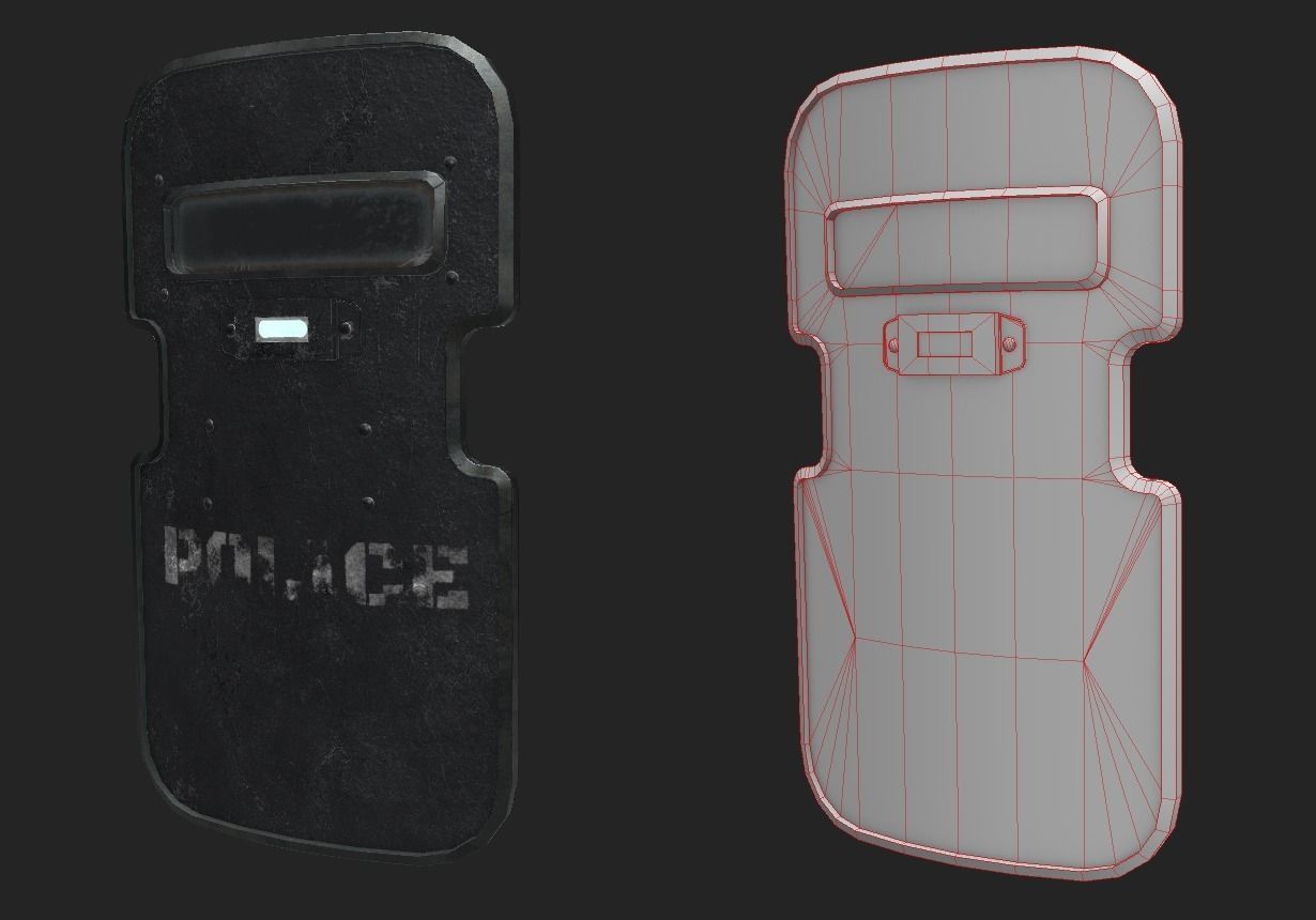 Police Shield low-poly 3D model Low-poly 3D model_3
