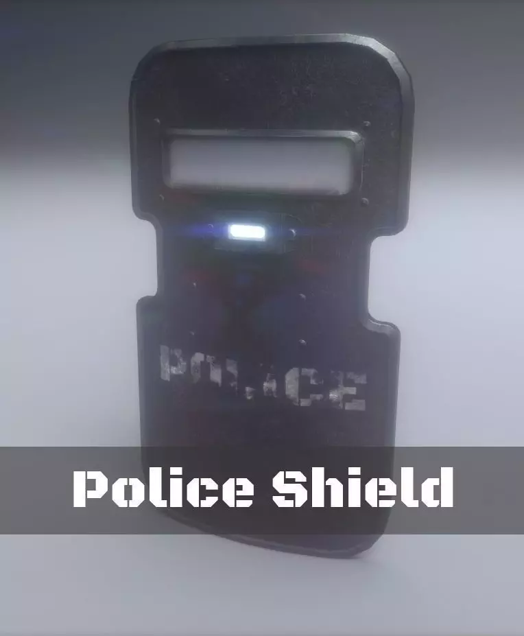 Police Shield low-poly 3D model Low-poly 3D model_0