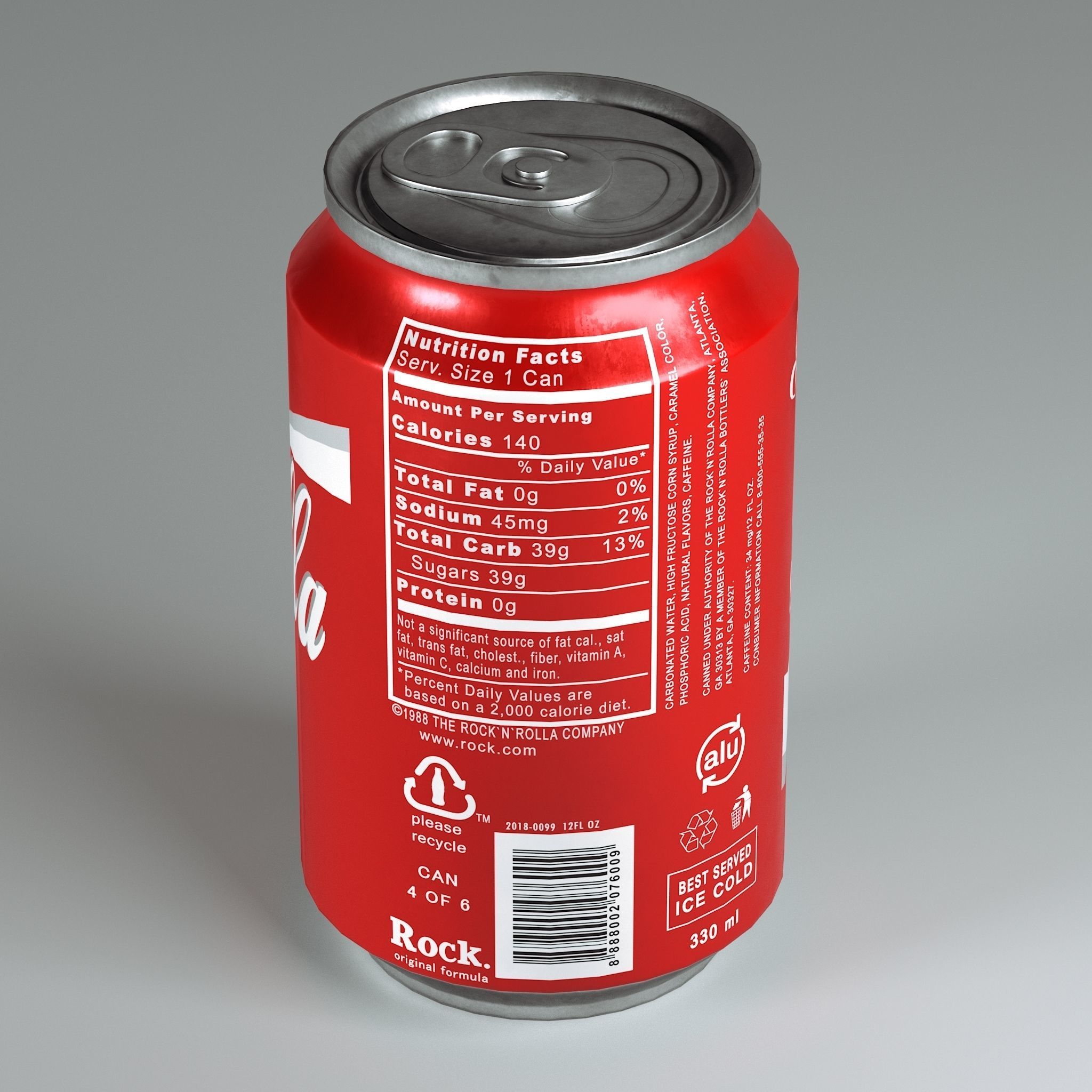 Soda Can VR AR low-poly 3D model Low-poly 3D model_3