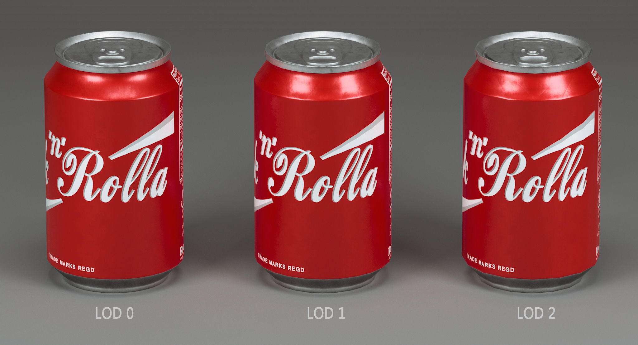 Soda Can VR AR low-poly 3D model Low-poly 3D model_4