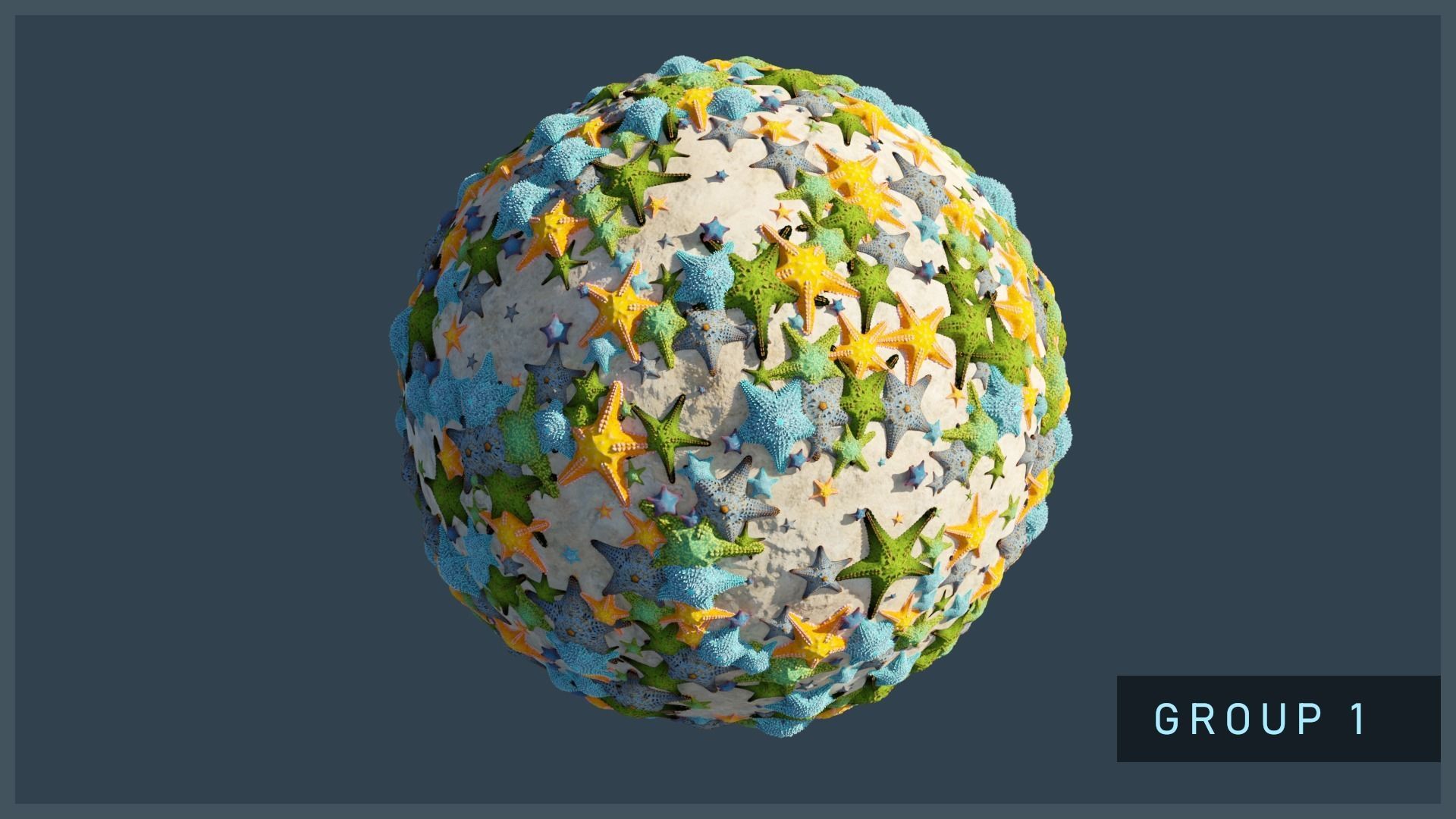 Starfish Variety Pack 1 Low-poly 3D model_5