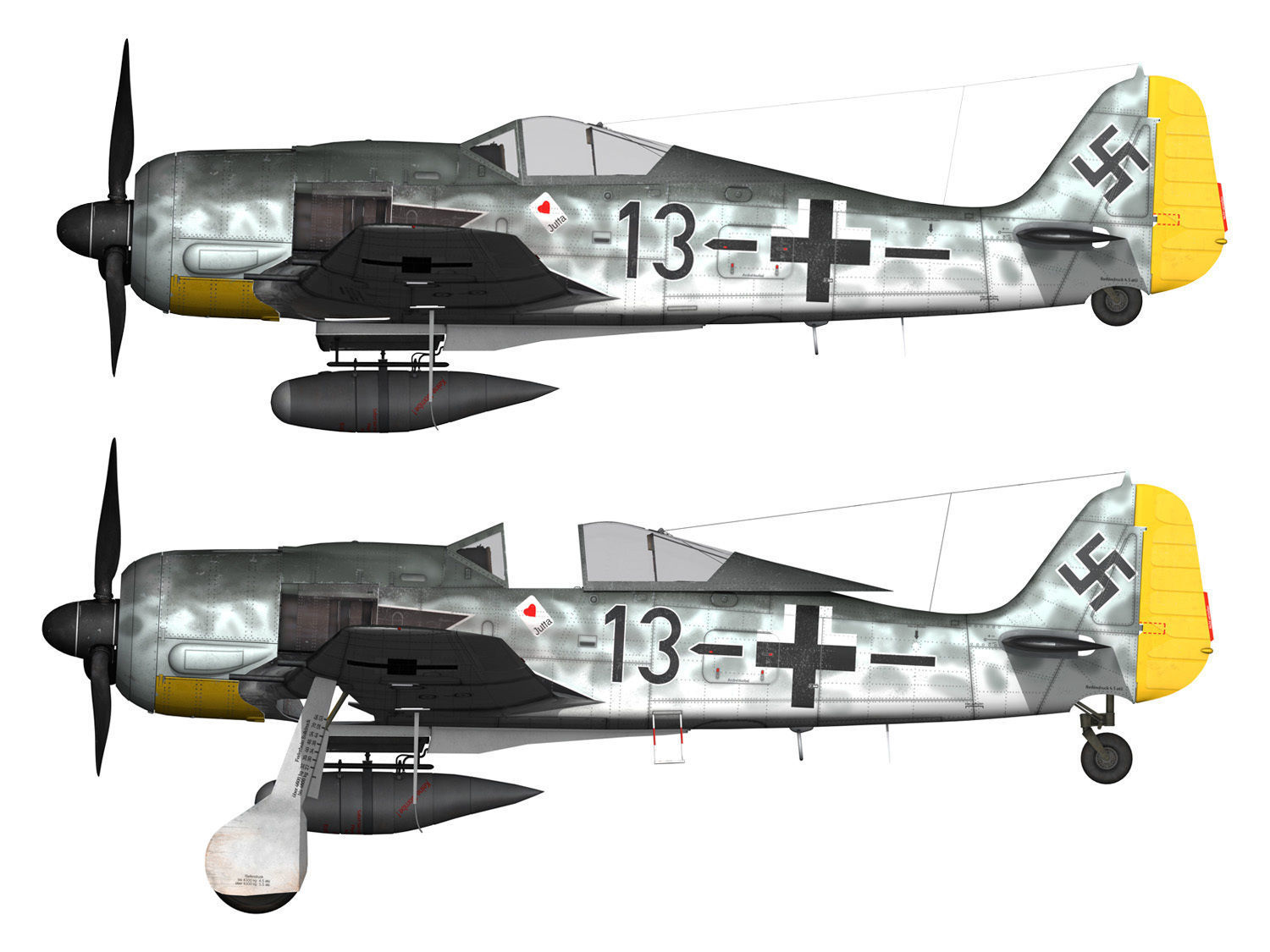 Focke Wulf - FW190 A8 - Black 13 3D model_1