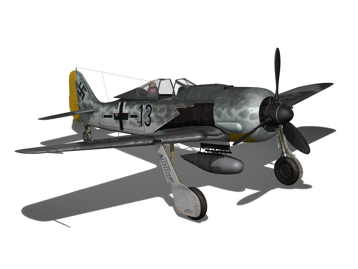Focke Wulf - FW190 A8 - Black 13 3D model_15