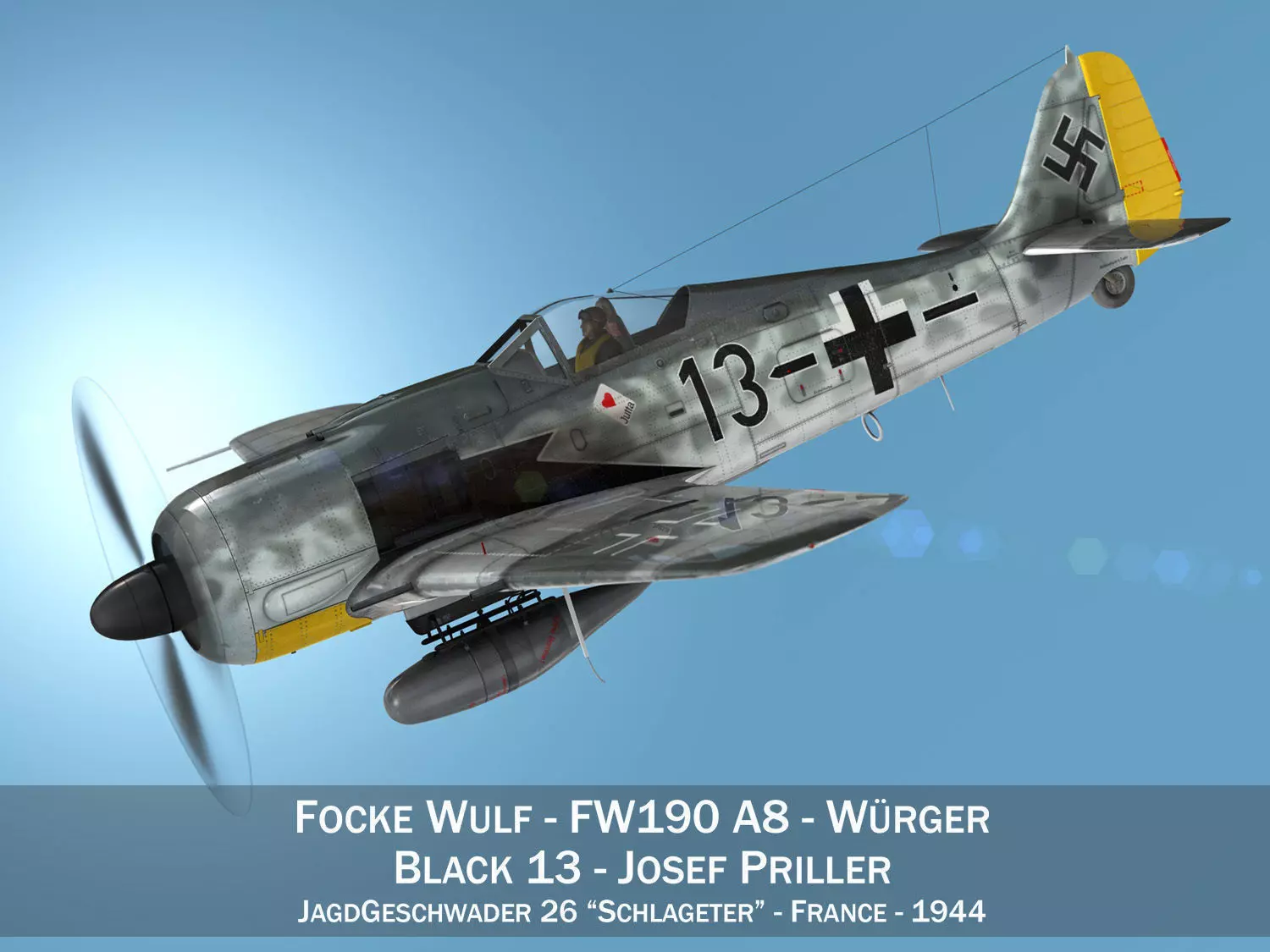 Focke Wulf - FW190 A8 - Black 13 3D model_0