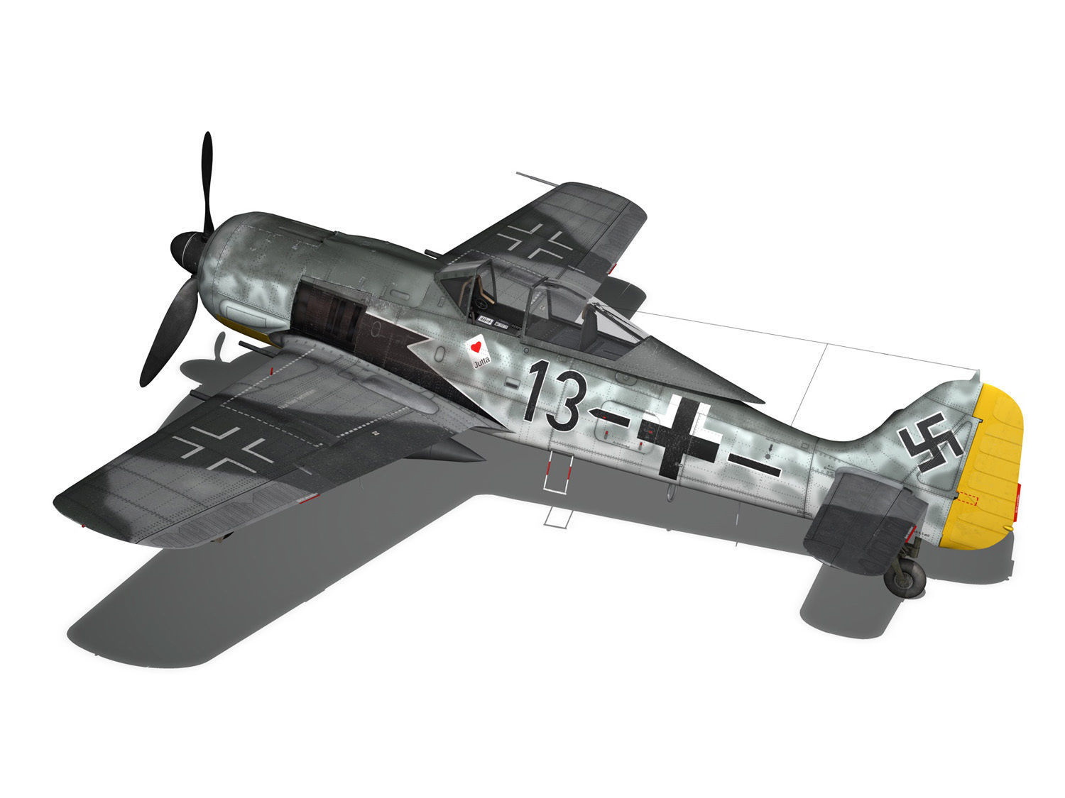 Focke Wulf - FW190 A8 - Black 13 3D model_11