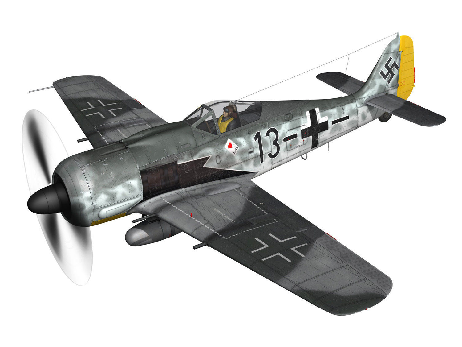 Focke Wulf - FW190 A8 - Black 13 3D model_3