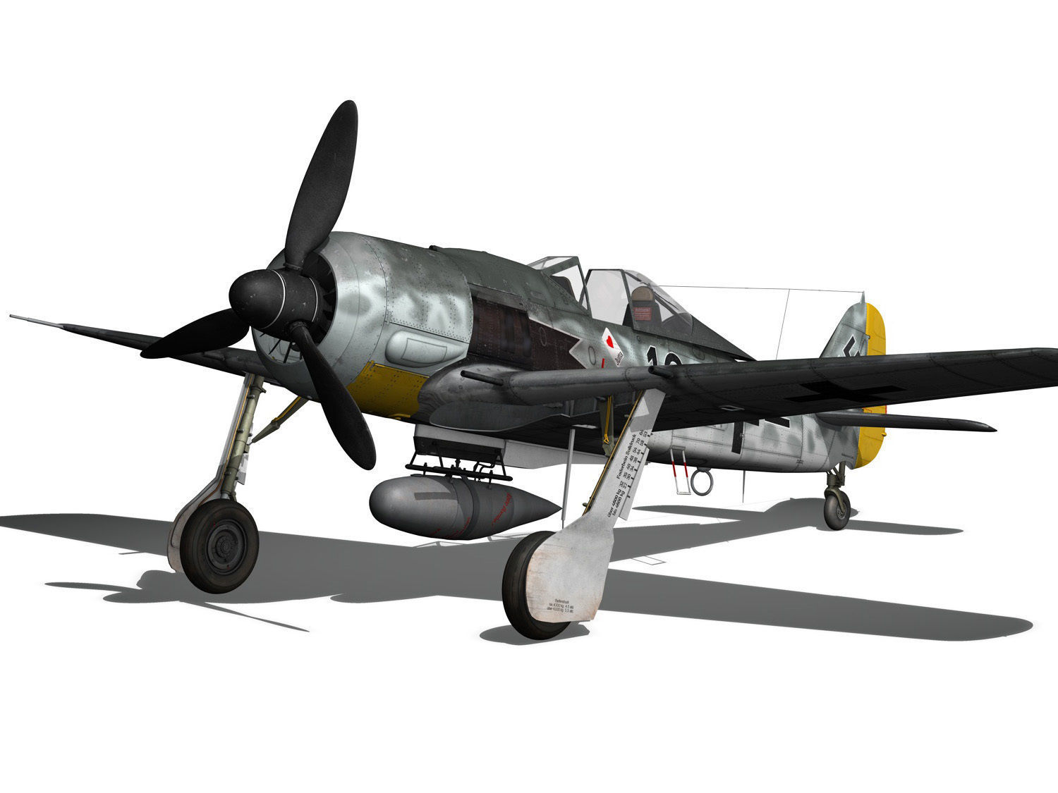 Focke Wulf - FW190 A8 - Black 13 3D model_9