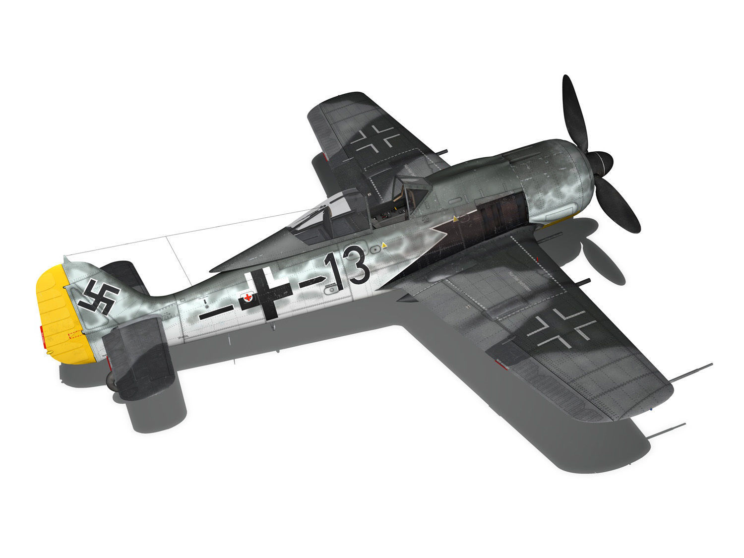 Focke Wulf - FW190 A8 - Black 13 3D model_13