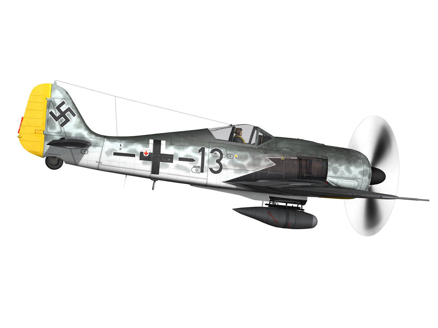 Focke Wulf - FW190 A8 - Black 13 3D model_8
