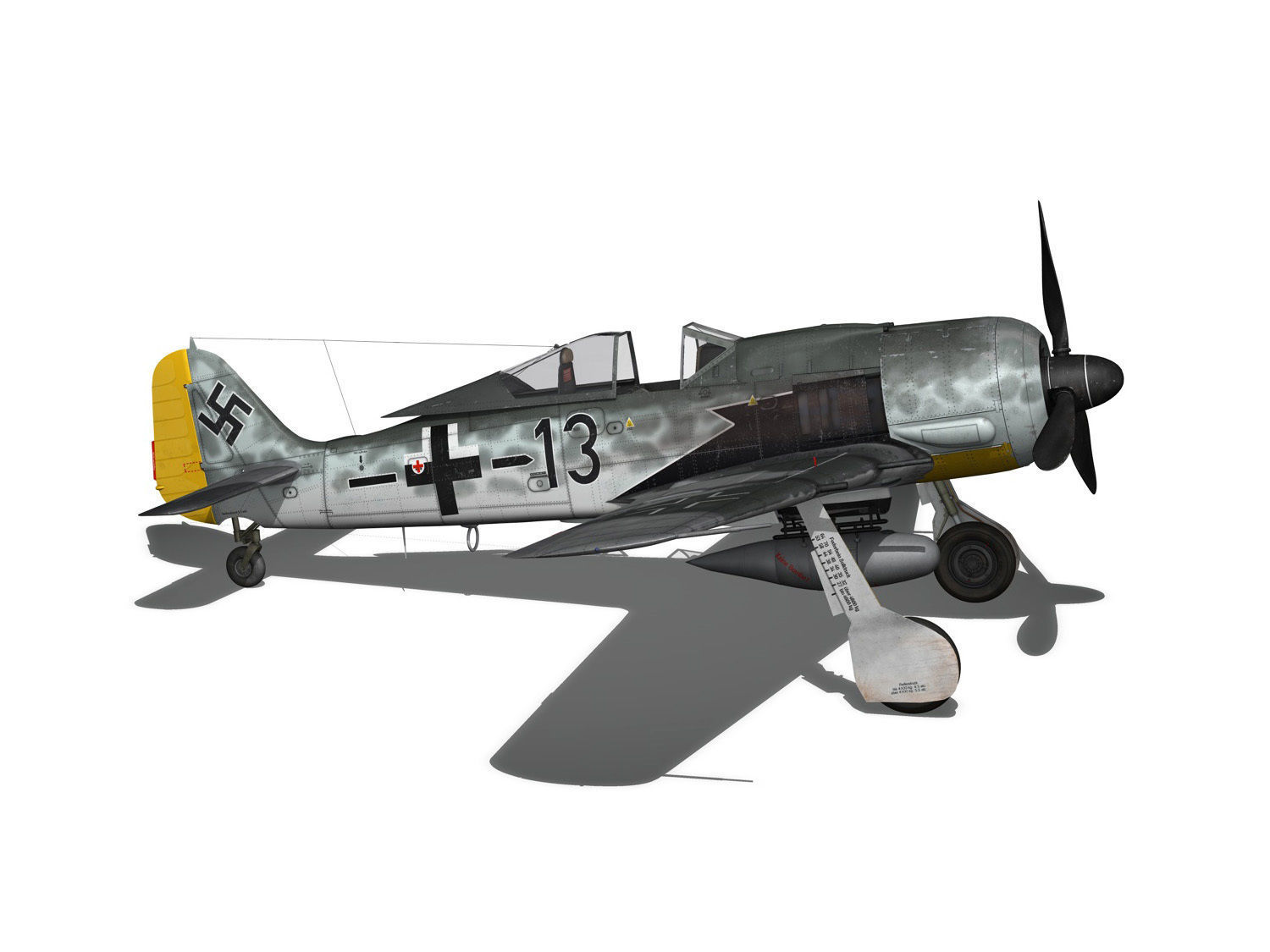 Focke Wulf - FW190 A8 - Black 13 3D model_14