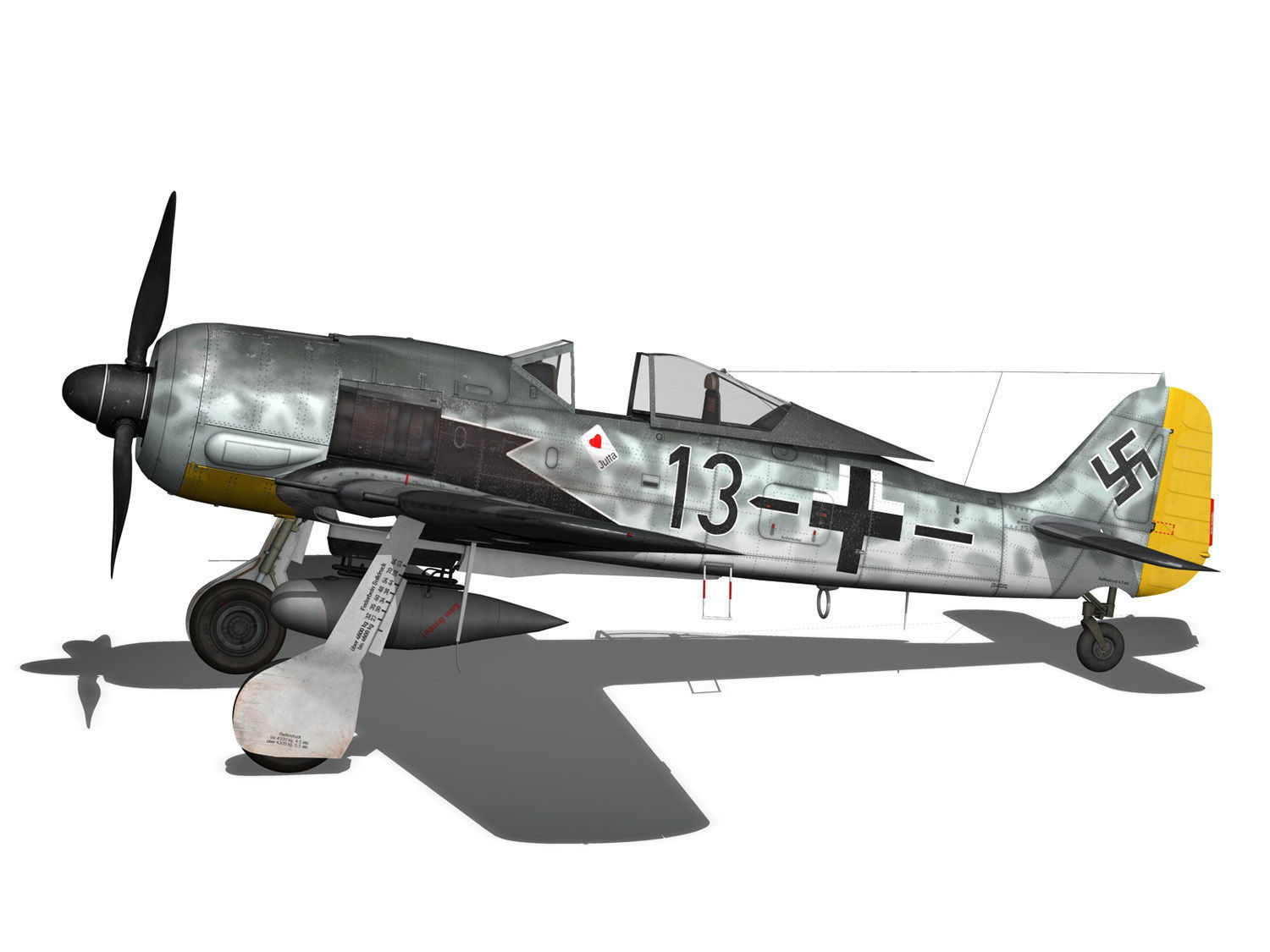 Focke Wulf - FW190 A8 - Black 13 3D model_10