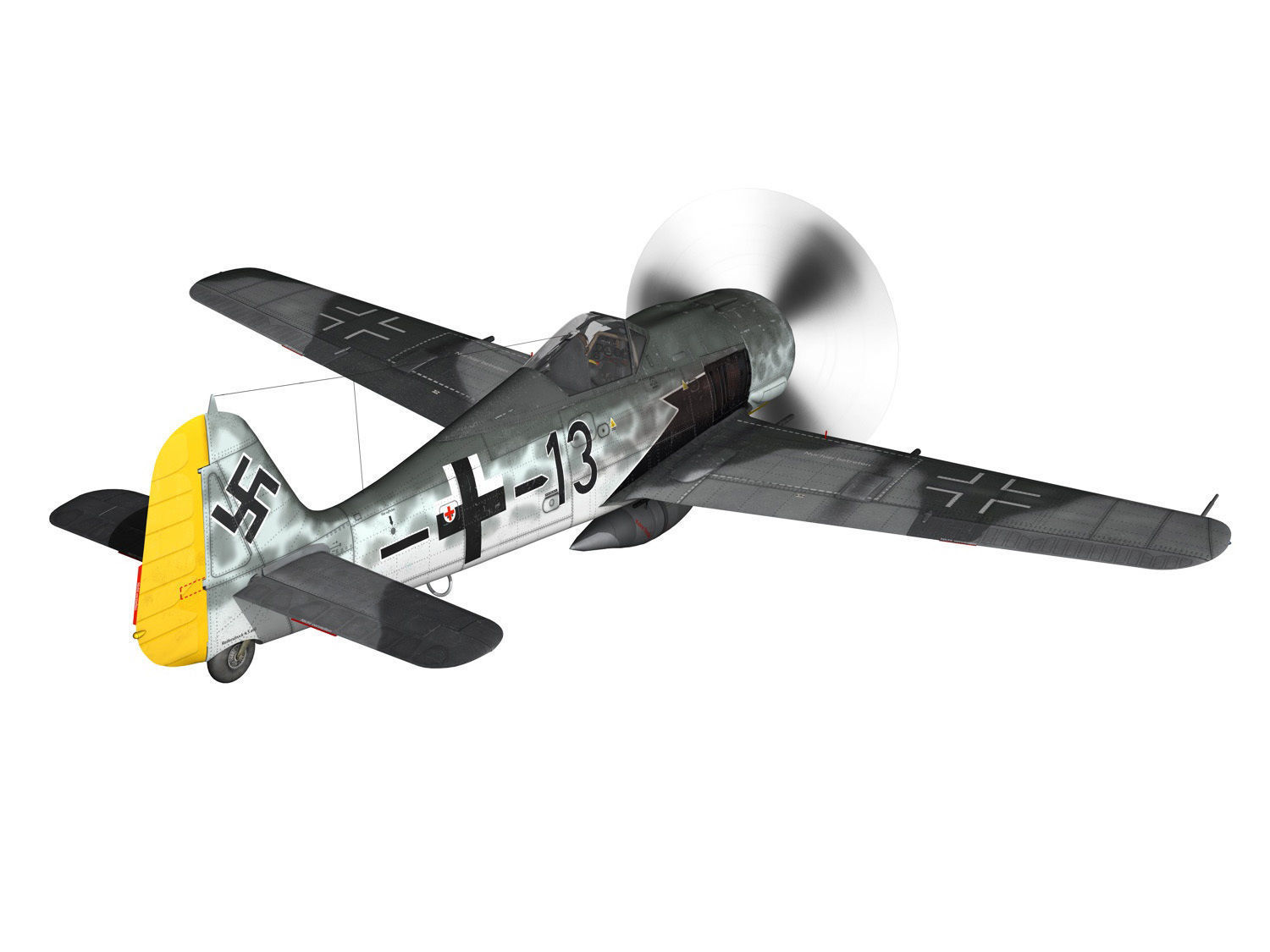 Focke Wulf - FW190 A8 - Black 13 3D model_6