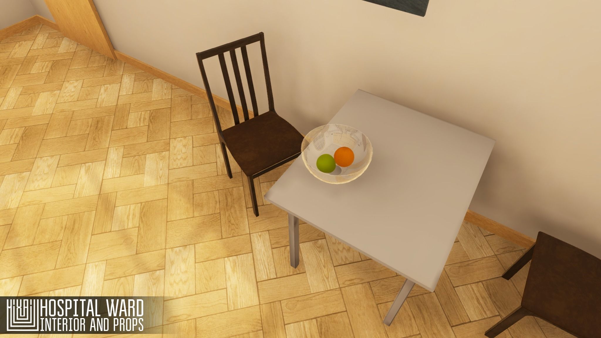 Hospital ward - interior and props Low-poly 3D model_14