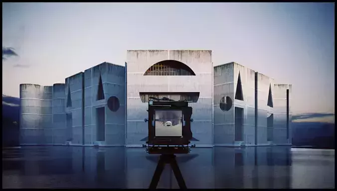 Kahn - Dhaka Parliament - The Third and The Seventh 3D Scene 3D model