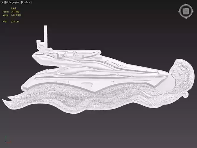 Yacht Suitable for embossing Hot Foil Technique 3D model