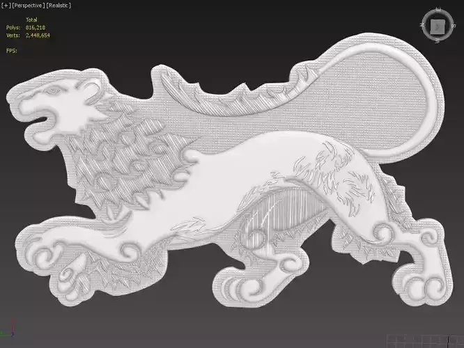 Lion Suitable for embossing Hot Foil Technique 3D model