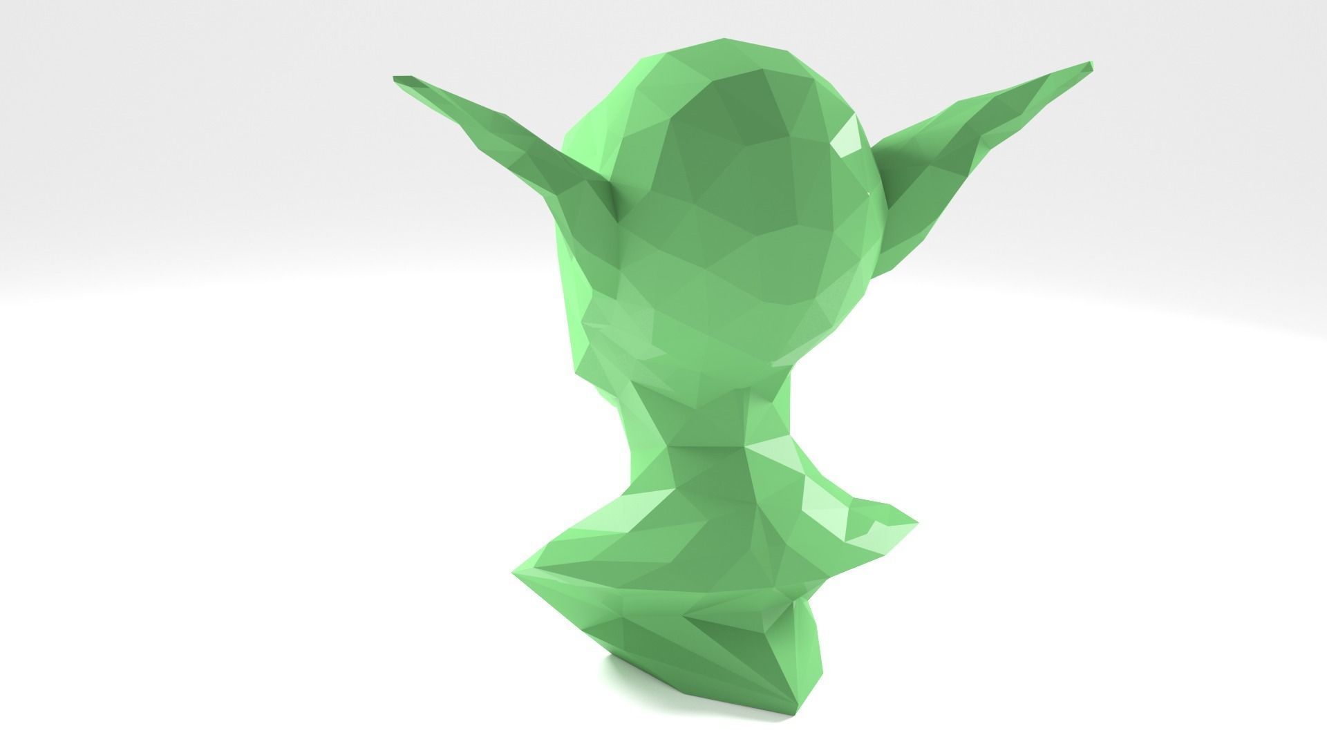 Goblin Head - Triangulated Polygon Sculpture 3D print model_2
